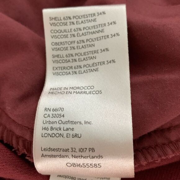 Free People Calla Burgundy Dark Red Pleated High Rise Trouser Pants Size 4 - Picture 9 of 9